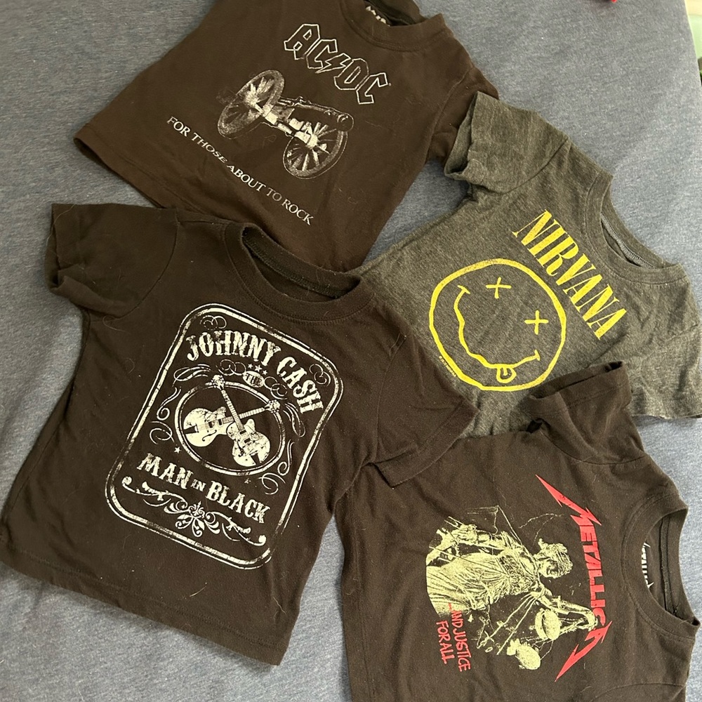 Four 12-18m band t-shirts